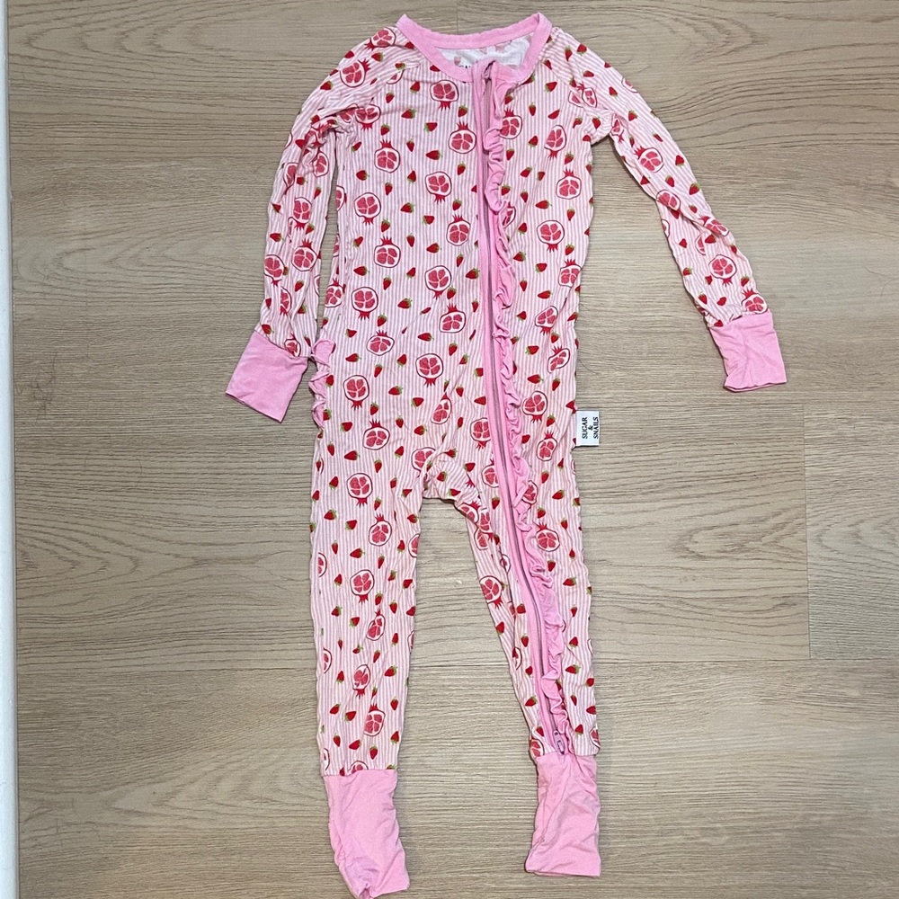 Pink and White Kids One Piece Footie